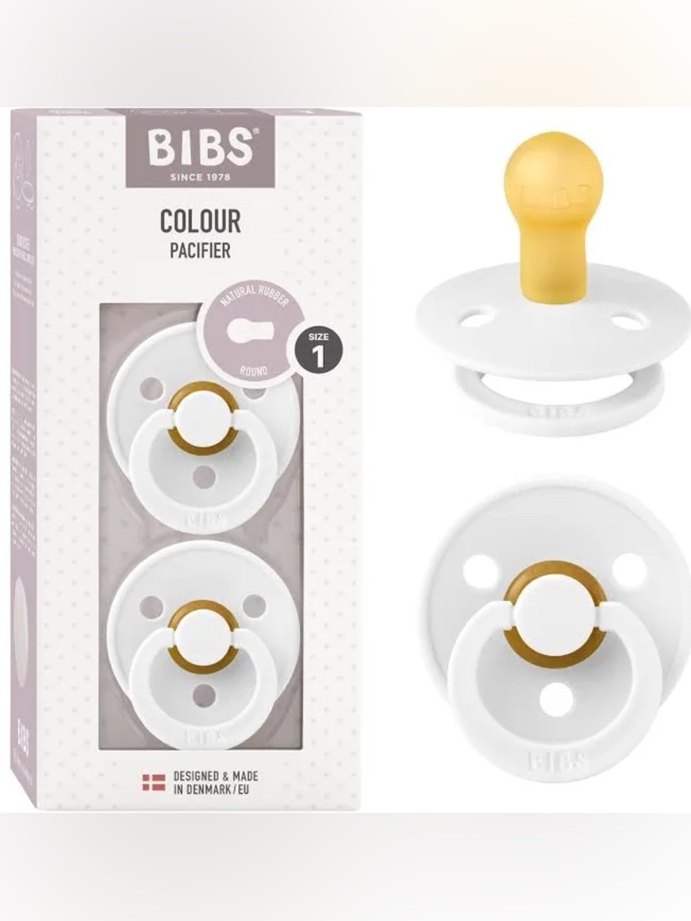 Bibs Pacifiers Size 1 White Unused